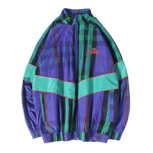 Дизайн Харадзюку цвет блок плед сшитые рукава толстые теплые зимние пальто для мужчин Фиолетовый Базовые Куртки