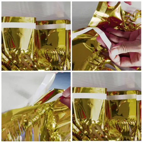 Shiny Tassel Fringe Table Skirt Foil Tinsel Tulle Tutu Tableware Baby Shower Party Wedding Decoration 274 x 74CM