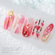 Маникюрные полые металлические фитинги, жемчужные стразы, орнамент, треугольная коробка, алмаз, сделай сам, ювелирные изделия, Стразы для ногтей