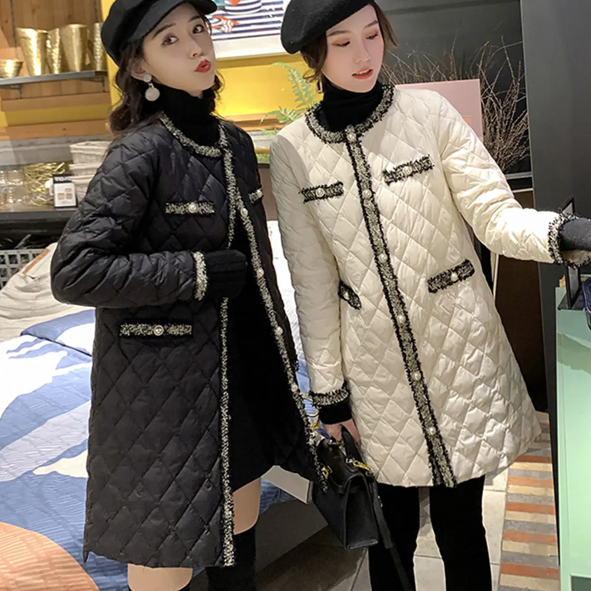 

Women 's Cotton -padded Clothes Winter New Korean Version of Thin Long Cotton -padded Jacket WOMEN 'S Cotton -padded