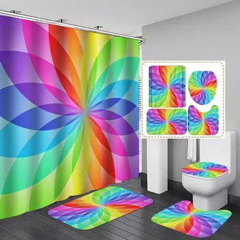 

Shower Curtain, Bathroom Curtains Accessories-Coloful Leafs, Decorations