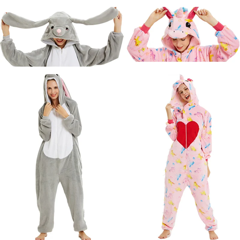 Унисекс Onesie Оптовая продажа животных мультфильм Синий стежок кигуруми Единорог
