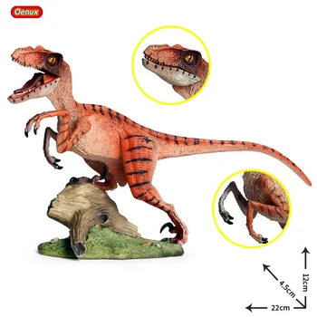

Oenux New 22x4.5x12cm Jurassic Raptor Velociraptor Action Figures Mouth Can Open Dinosaur Animals World Model PVC Education Toy