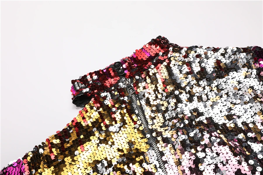 Осень Новая мода Топ Женская блузка с длинным рукавом o-образным вырезом Bling Sequined нерегулярные расклешенные рукава Повседневная рубашка