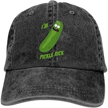 

Black Baseball Cap-Im Pickle Rick Trucker Hat Washed Cotton Vintage Adjustable Dad Hat