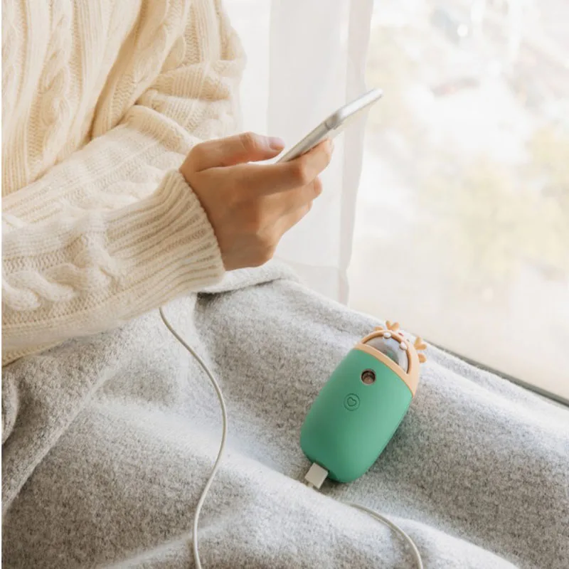 3 в 1 увлажнитель для лица power Bank грелка для рук многофункциональный мини-увлажнитель теплые руки милый Рождественский подарок
