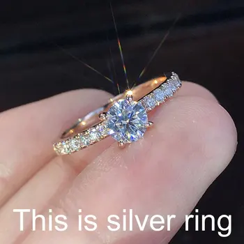 

Rings for Women Bridal Wedding Finger Ring Fashion AAA Cubic Zirconia Engagement Rings White Gold Color Anillos Mujer Bague Gift