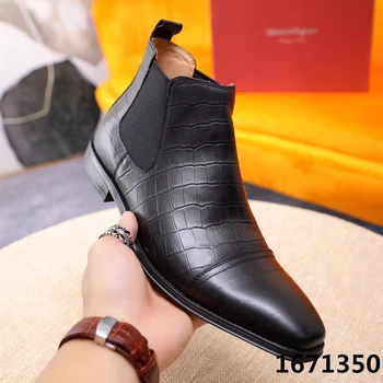 

Luxury brand men's vulcanized shoes flat shoes leather cowhide top quality men's shoes sneakers