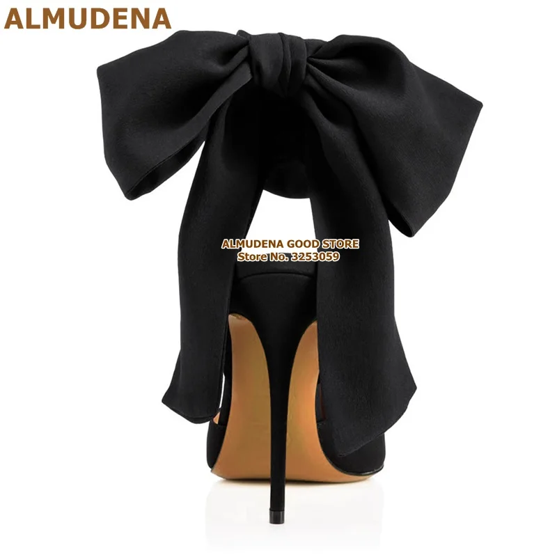 红色黑色色丁布后跟大蝴蝶结系带凉鞋尖头单鞋CL款 (19)