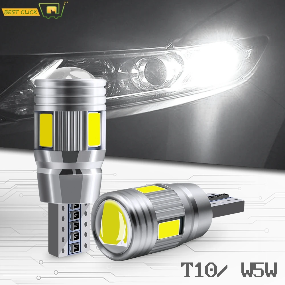 Xukey 2pcs 3W 12V T10 White Car ERROR FREE Led Lights W5W 501 168 194 Clearance Parking Lamp Auto Wedge Signal Bulbs 6000K HID