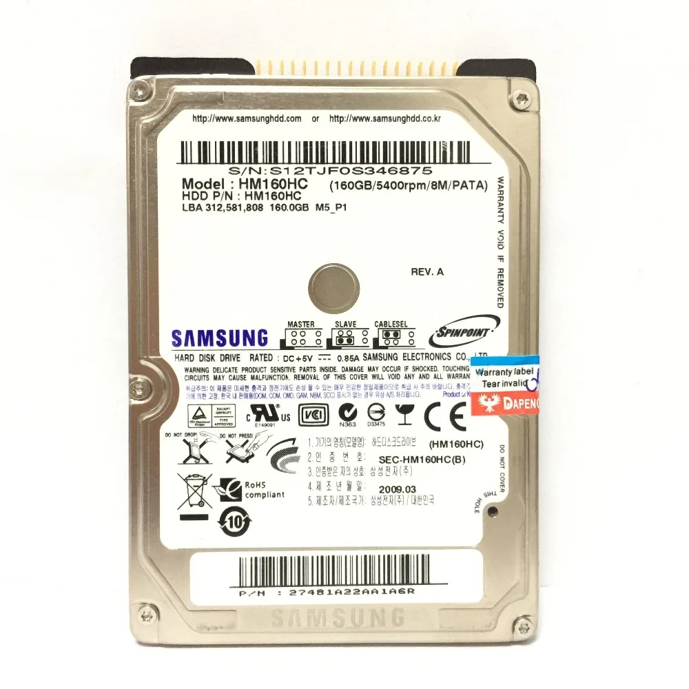 Внутренний жесткий диск SAMSUNG для ноутбука 40 ГБ 60 Гб 80 120 160 2 5 HDD 5400 об/мин 8