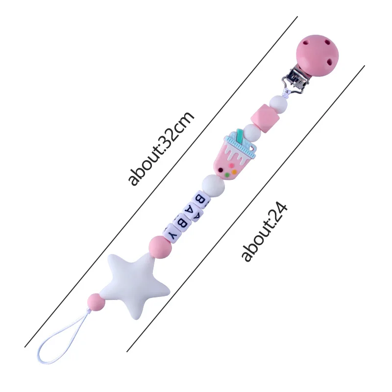 Персонализированные Имя соски Держатель Зажимы цепи для маленьких мальчиков и девочек серый розовый держатель для соски для младенцев кормления зажимы для пустышки