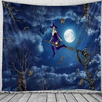 

Halloween Witch tapestry Mandala Tapestry Hippie Macrame Tapestry Wall Hanging Boho Decor Witchcraft Tapestry