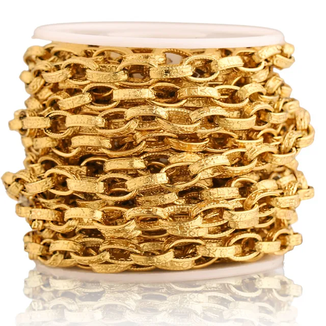 1 Meter Stainless Steel 7mm Gold Carving 