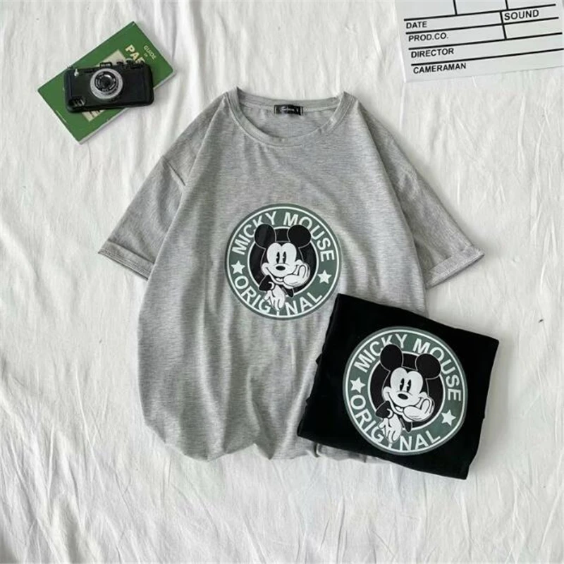 Disney Summer T Shirt Men Fashion Minnie Mouse Print Cartoon Mouse Harajuku Tees Tops Male T-Shirt Casual TShirt Boys Streetwear