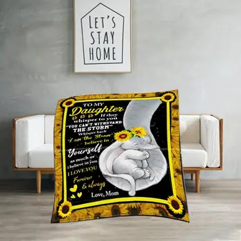 

Fleece Blanket To My Daughter/Wife/Son/Girlfriend Warm Cozy Winter Letter Throw Blanket For Bed Sofa Bedspreads