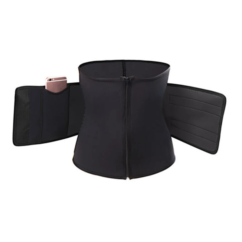 Unisex Wen Women Fashion Solid Neoprene Stomach Slimming Hot Exercise Belt Fat Burner Waist Body Shaping Cummerbunds Black Blue