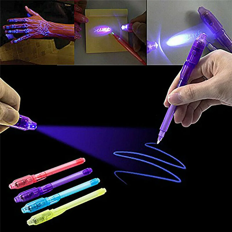

14pcs UV Light Pen Invisible Magic Pencil Secret Fluorescent Pen for Writing Pad Kids Child Drawing Painting Board S7JN