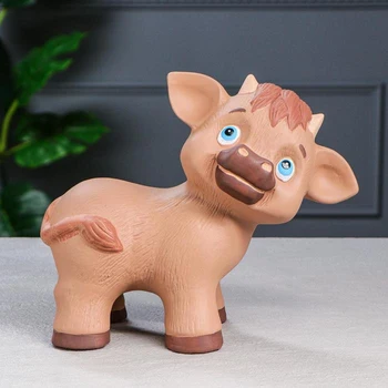 

Piggy bank "Bull Tishka" cocoa color, acrylic, 21 cm