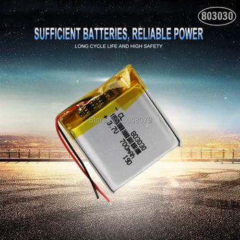 

1pcs Rechargeable 700mAh Li-ion Battery Cell 803030 Lithium Polymer Li-Po li ion Battery Lipo cells For Toy GPS MP3 MP4