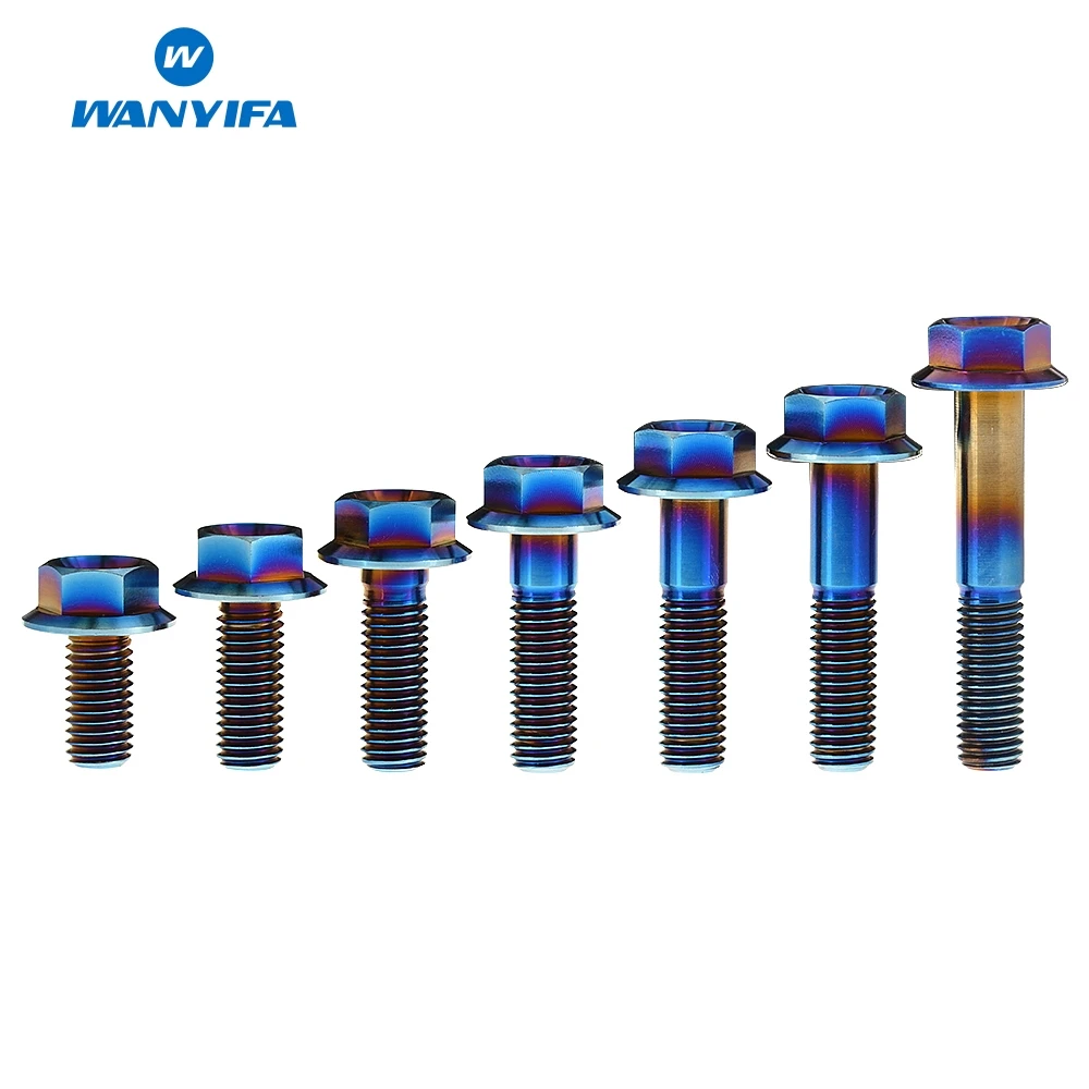 Титановый Ti болт Wanyifa DIN6921 M8x20 25 30 35 40 мм фланцевая головка с шестигранной головкой