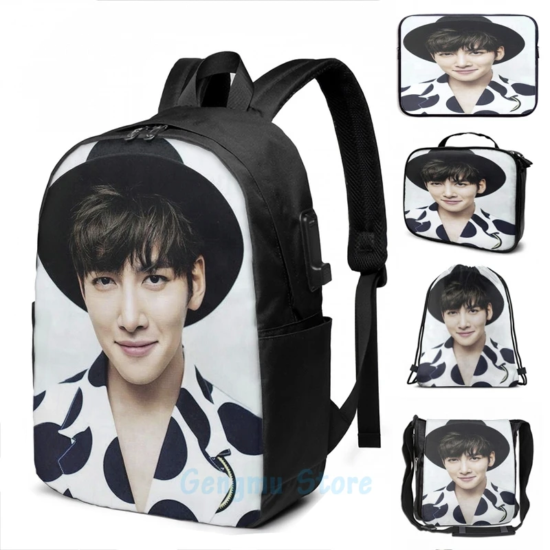 Ji Wook Chang-mochila con estampado gráfico divertido para hombre y mujer,  morral escolar con carga USB, bolso de viaje para ordenador portátil -  AliExpress Maletas y bolsas