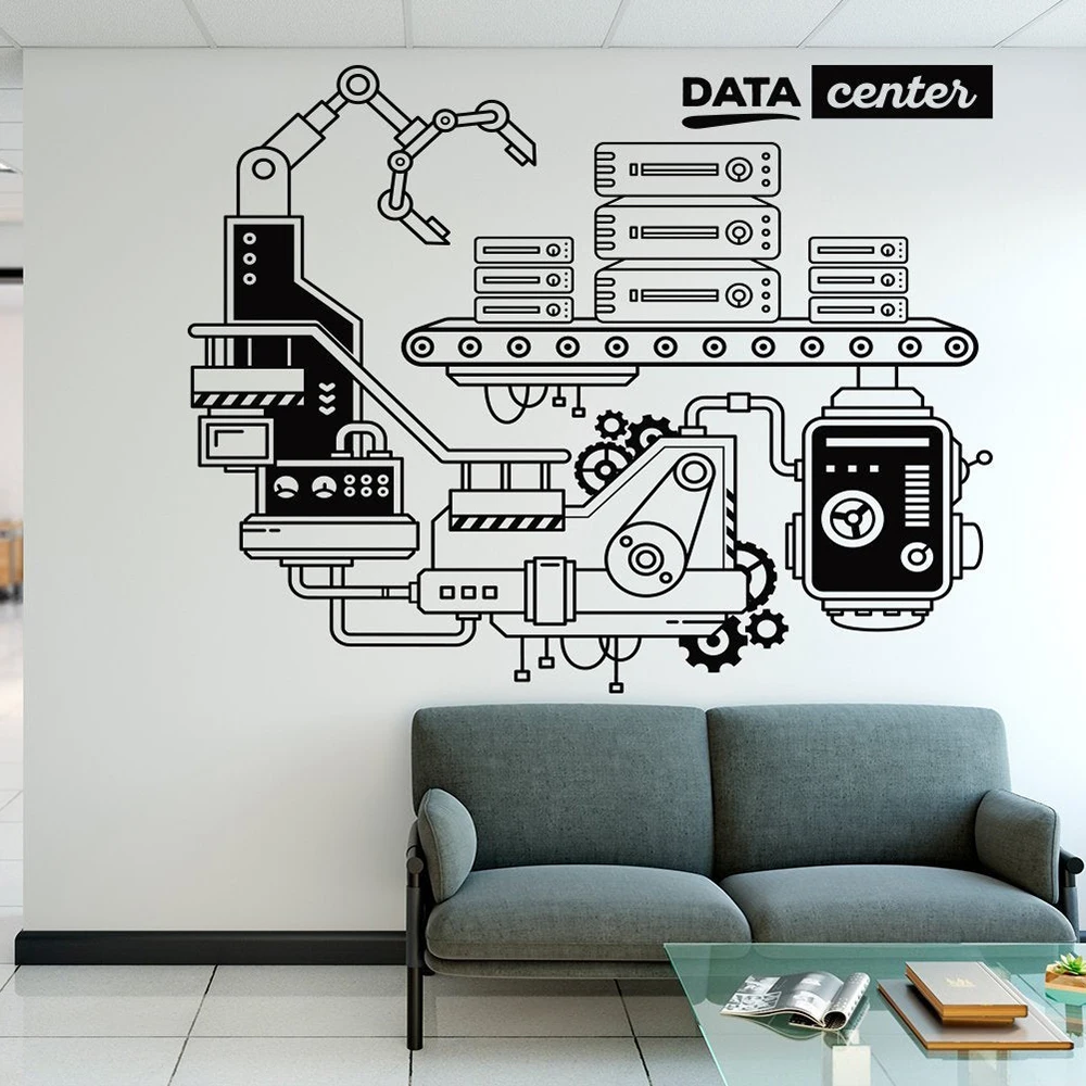 

Office Data Center Vinyl Wall Sticker Removeable Office Decor Art Wall Decal Study Room Decoration DIY Decals Mural Y73