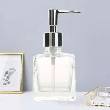 

Glass Shower Gel Bottles Sanitizer Subpackaging Bottle Press Pump Bottle Refillable Bottle (200ml)
