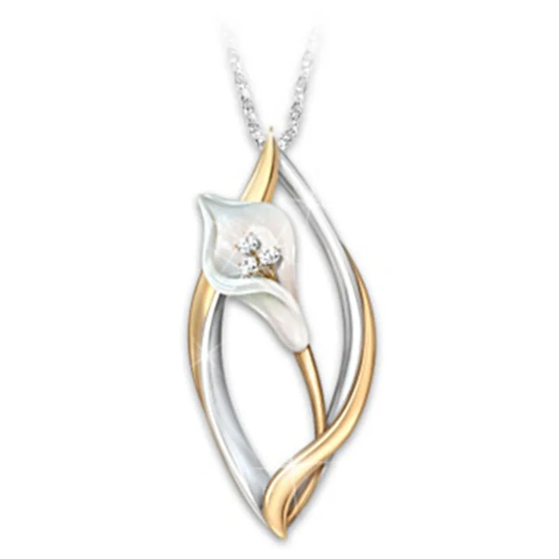 New-Design-Leaf-Tulip-Pendant-Necklace-Fashionable-Creative-Colour-Separation-Elegant-Necklace-For-Women-Ladies-Jewelry (3)