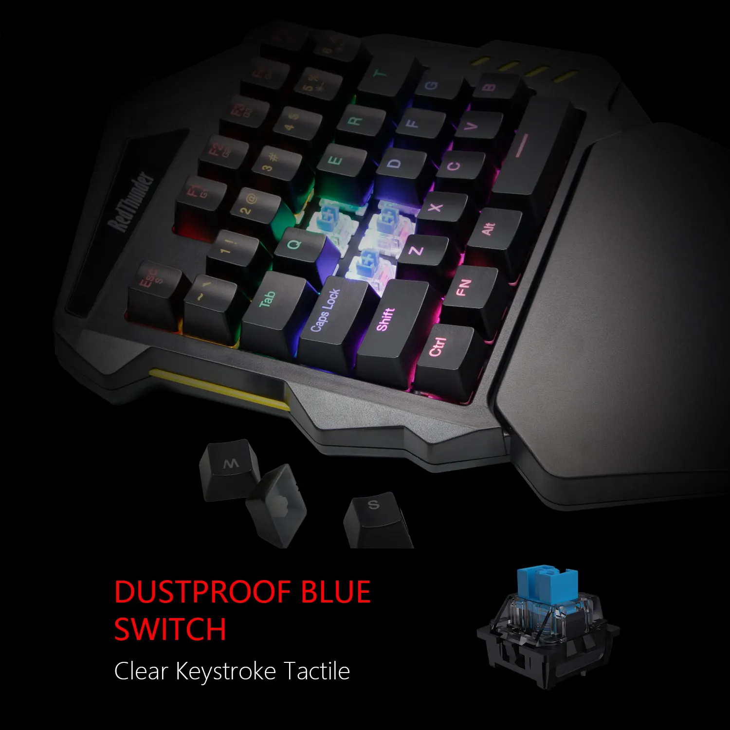 keyboard desktop RedThunder One-Handed Mechanical Gaming Keyboard RGB Backlit Portable Mini Gaming Keypad Game Controller for PC PS4 Xbox Gamer portable computer keyboard