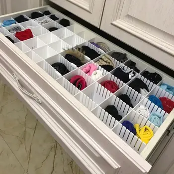 

Drawer Dividers, Drawer Divider Organizers 5PCS DIY Plastic Grid Adjustable Plastic Divider Household Storage Makeup