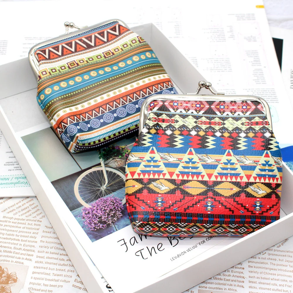

New Style Ethnic-Style Purse Stripes Women's Bag Coin Pocket Creative Mouth Gold Package Customizable