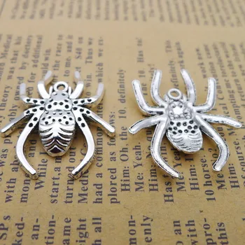 

25*29mm 3g Alloy Spider Pendant antique charm for jewelry making DIY Accessories 40pcs/Bag