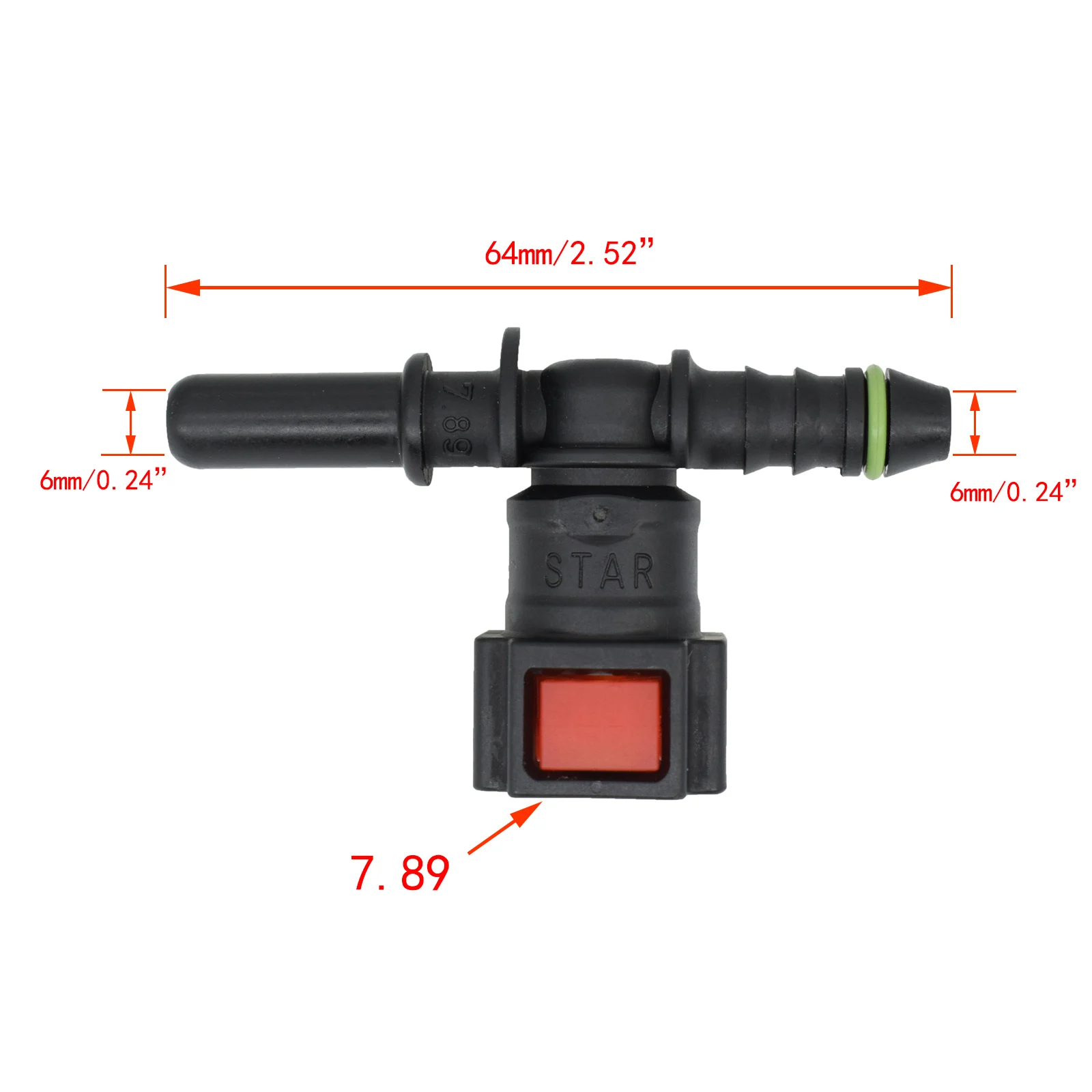 7.89 ID6 T-Type Auto Car Fuel Line Hose Quick Release Connect Connector Nylon Fitting Female Connector Automotive Accessories fuel line connector hose coupler