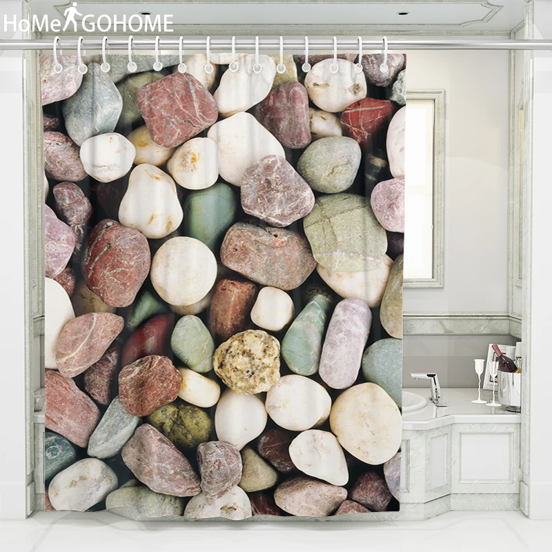 

Stone Shower Curtain 3D Waterproof Fabric Shower Curtains Bathroom Colorful Printed Bath Shower Curtain cortina de ducha 8 Size