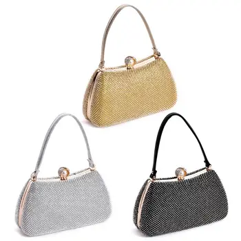 

Women's Evening Shoulder Bag Bridal Clutch Party Prom Wedding Glitter Rhinestone Handbag Chain Crossbody M6CC