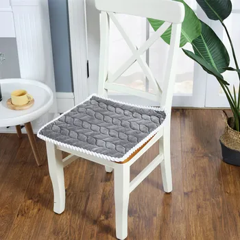 

Solid Chair Cushion with Bandage Anti-slip Cotton Filled Twist Side Seat Decorative Pad for Winter Avoid Cold 40x40cm