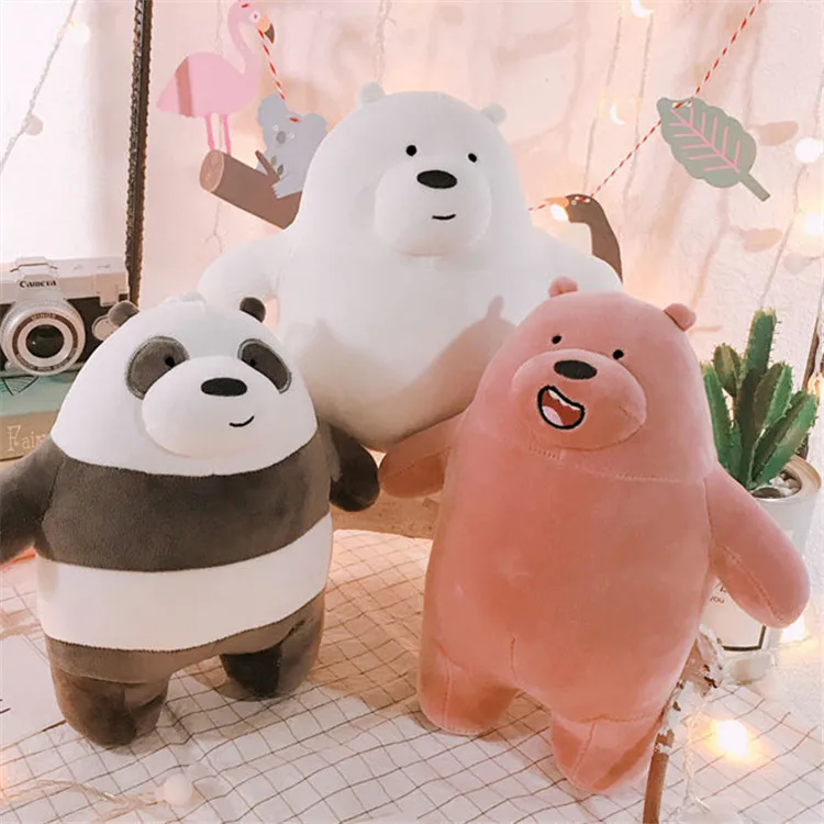 

Three Bare Bear Plush Toy Doll Large Size Bare Bear Doll And Other Children's Day Gift