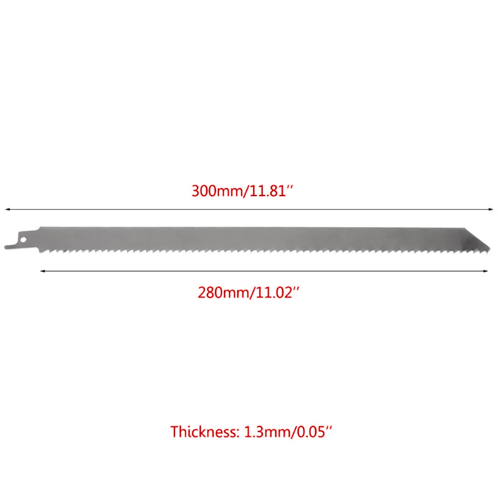 2 pièces 300mm viande os glace coupe alternative scie lame acier inoxydable viande scies Cutter pour couper la viande congelée glace bois métal ► Photo 2/6