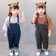 Детская одежда; коллекция года; сезон весна-осень; стиль; детские джинсы в Корейском стиле; ковбойские подтяжки; брюки для девочек