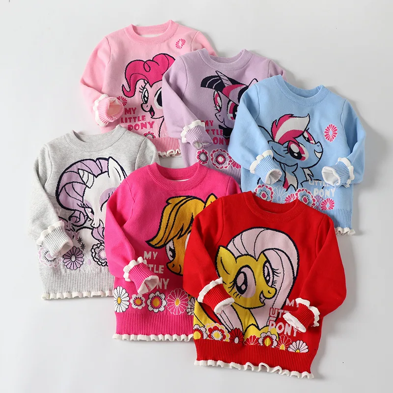 

Kids' Sweater 19 New Style Autumn And Winter Korean-style Princess Pullover Cotton GIRL'S Knitted Shirt Tops Baby Girls Base Shi