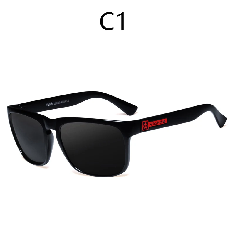 Viahda, высокое качество, фирменный дизайн, поляризационные солнцезащитные очки, для вождения, рыбалки, для улицы, мужские Квадратные Солнцезащитные очки для мужчин - Цвет линз: C1