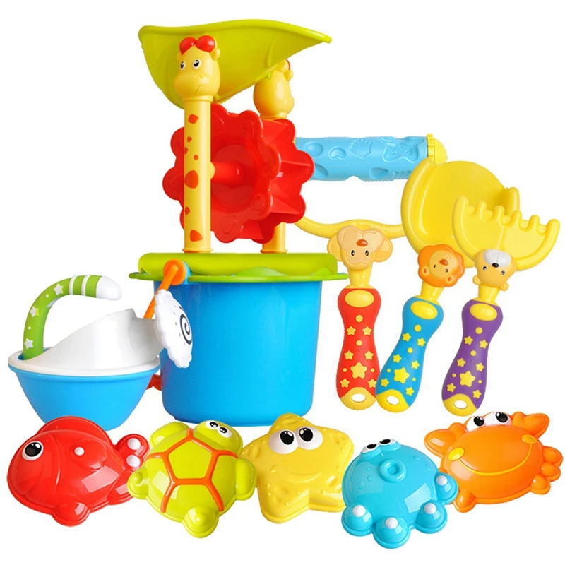 Greatest  11pcs Funny Kids Beach Sand Game Toys Set Shovels Rake Hourglass Bucket Children Outdoor Beach Play