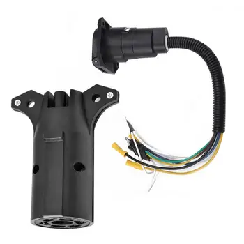 

Portable Trailer Wiring Adapter Plug Bracket Kit 4 Way Flat to 7 Way RV Blade Motor Vehicle Parts for Commercial Vehicles
