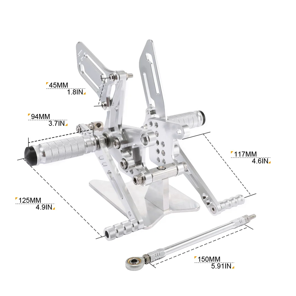 

CNC Motorcycle Footrest Footpegs Foot Peg Pedal Rearset Silver Style For Suzuki SV650 SV650S GSXR600 GSXR750 GSX1000 K1 D40