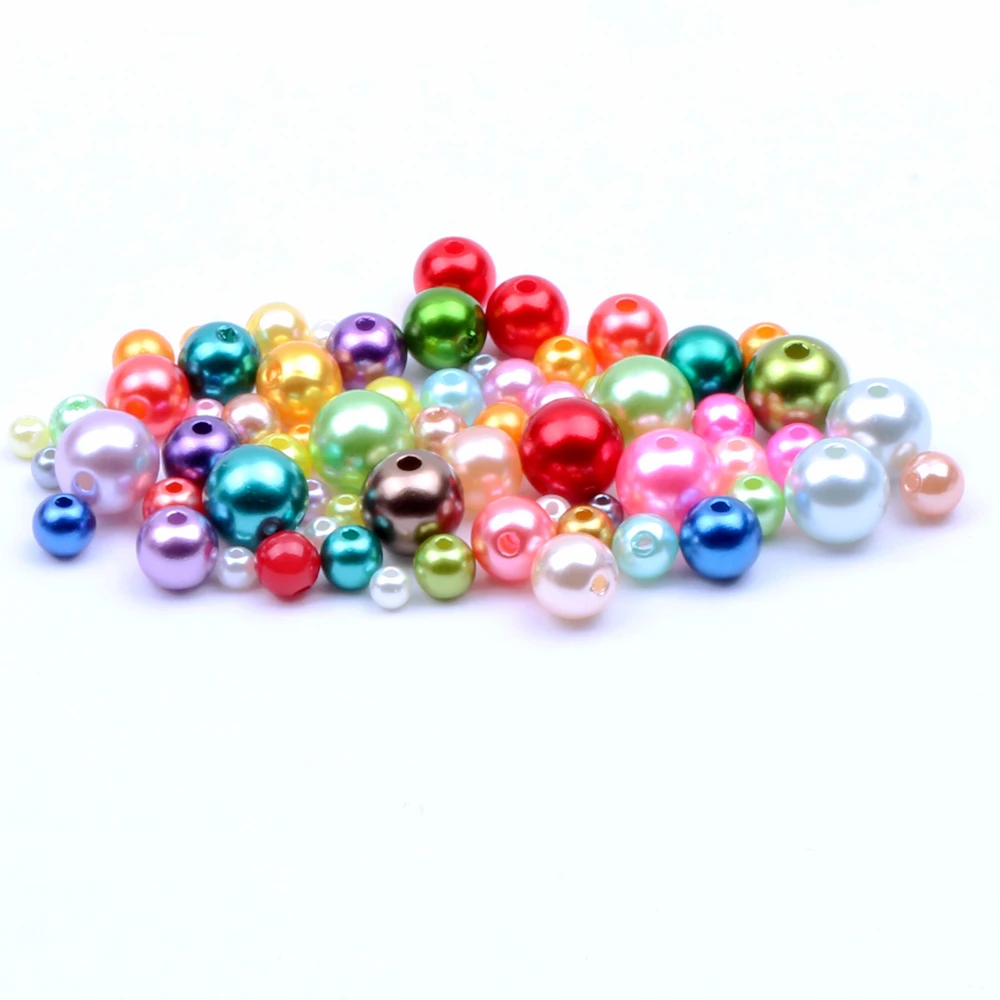 

Большой пакет, имитация круглых бусин из смолы 3 4 5 6 8 10 12 мм 500 г для изготовления ювелирных изделий, рукоделия, жемчуга с отверстием для украшения своими руками