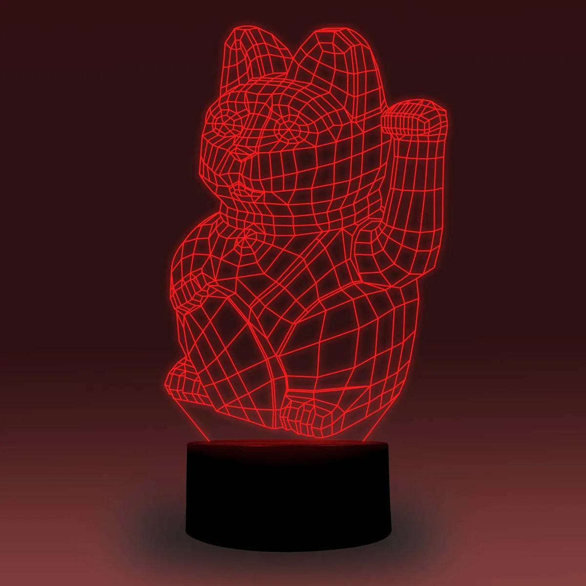 NiteApps 3D Манеки Неко/Счастливый Кот RGB светодиодный ночник настольная лампа иллюзия Лампа подарок на день рождения приложение/сенсорный
