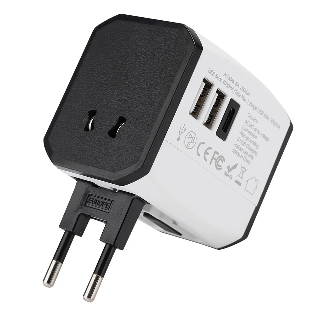 Универсальный адаптер SOONHUA Dual usb type-C адаптер, быстрая зарядка переходники питания 100-240 В для ноутбуков