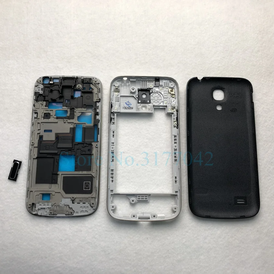 Для samsung Galaxy S4 mini i9190 i9195 S4MINI полный корпус Передняя средняя рама Задняя крышка батареи задняя крышка+ кнопка