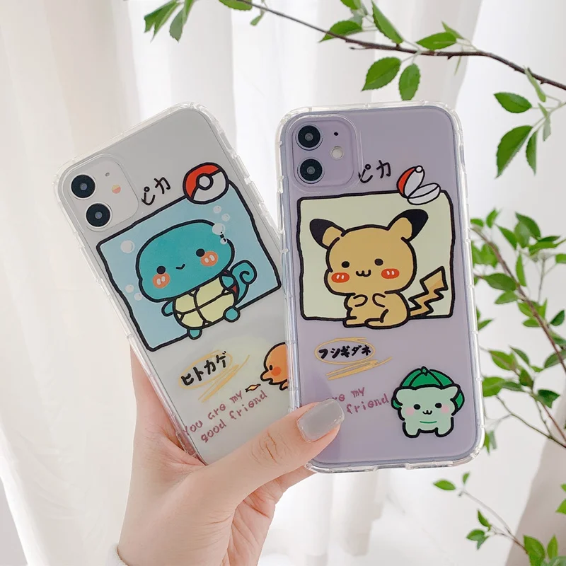 

Cartoon cute pocket painting anime case for iphone 11 pro 8 7 plus silicone soft cover for iphone xs max xr x ball monsters capa